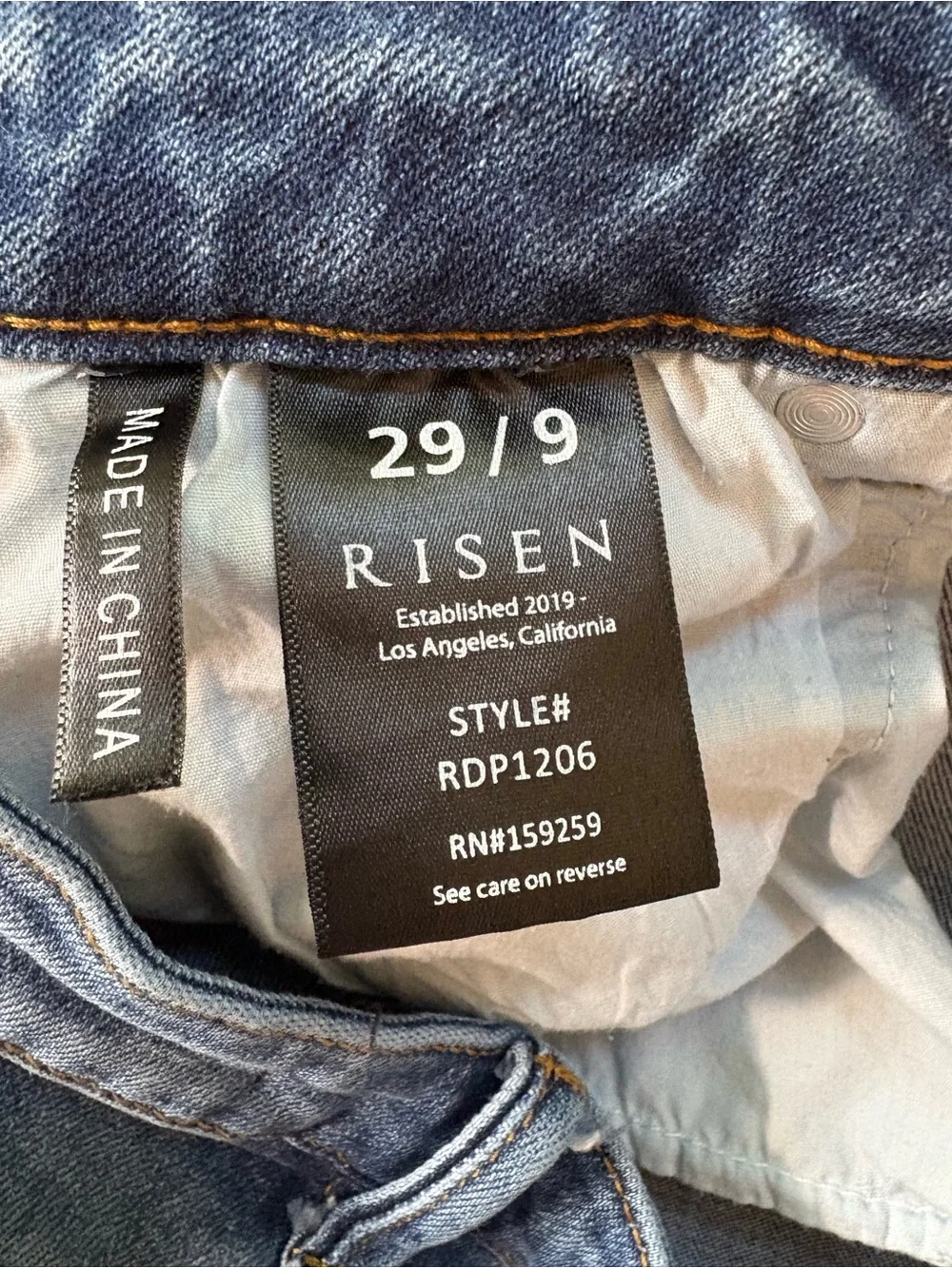 Risen Los Angeles Distressed High Rise Straight Ankle Jeans.  Size 9